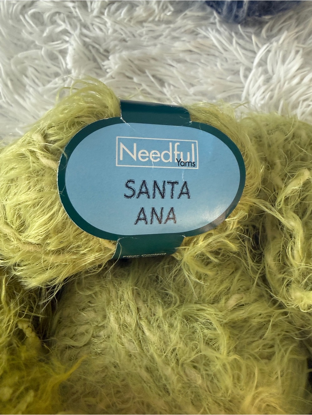 novelty yarn bundle in chartreuse some Santa Ana and some Moda Dea Eden